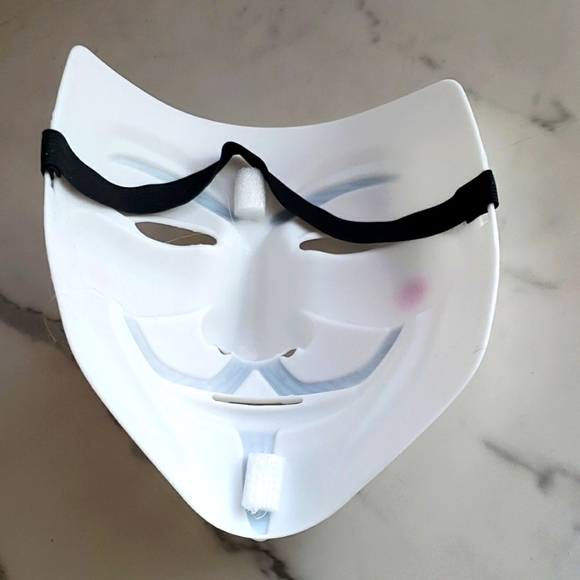 WLPARTY Hackers Mask White V for Vendetta Halloween Costume Cosplay Party - Picture 2 of 4